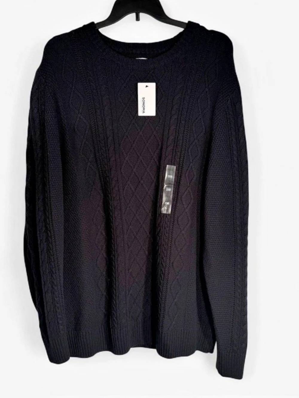 NWT-Sonoma Cable Knit Sweater in Black Size 2XB NWT